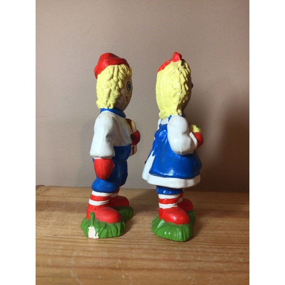 Raggedy Ann and Andy Ceramic Shelf Sitters or Book Ends Duncan Molds - Picture 2 of 10